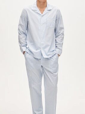 J. Crew Blue and White Striped Pajama Set